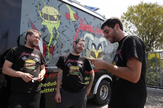 Matt, Ryan and Jeff outside their truck, "The Beast"